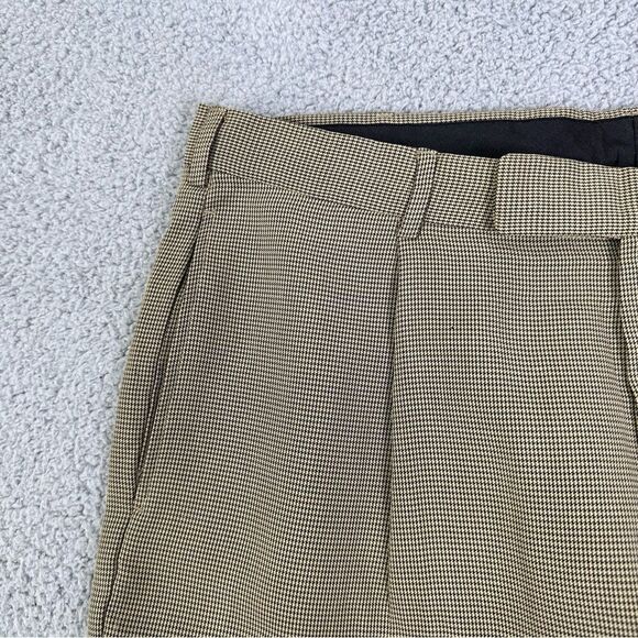 Reaction Kenneth Cole Dress Pants Men 36x30 Tan Houndstooth Pleated Slacks - Picture 2 of 10